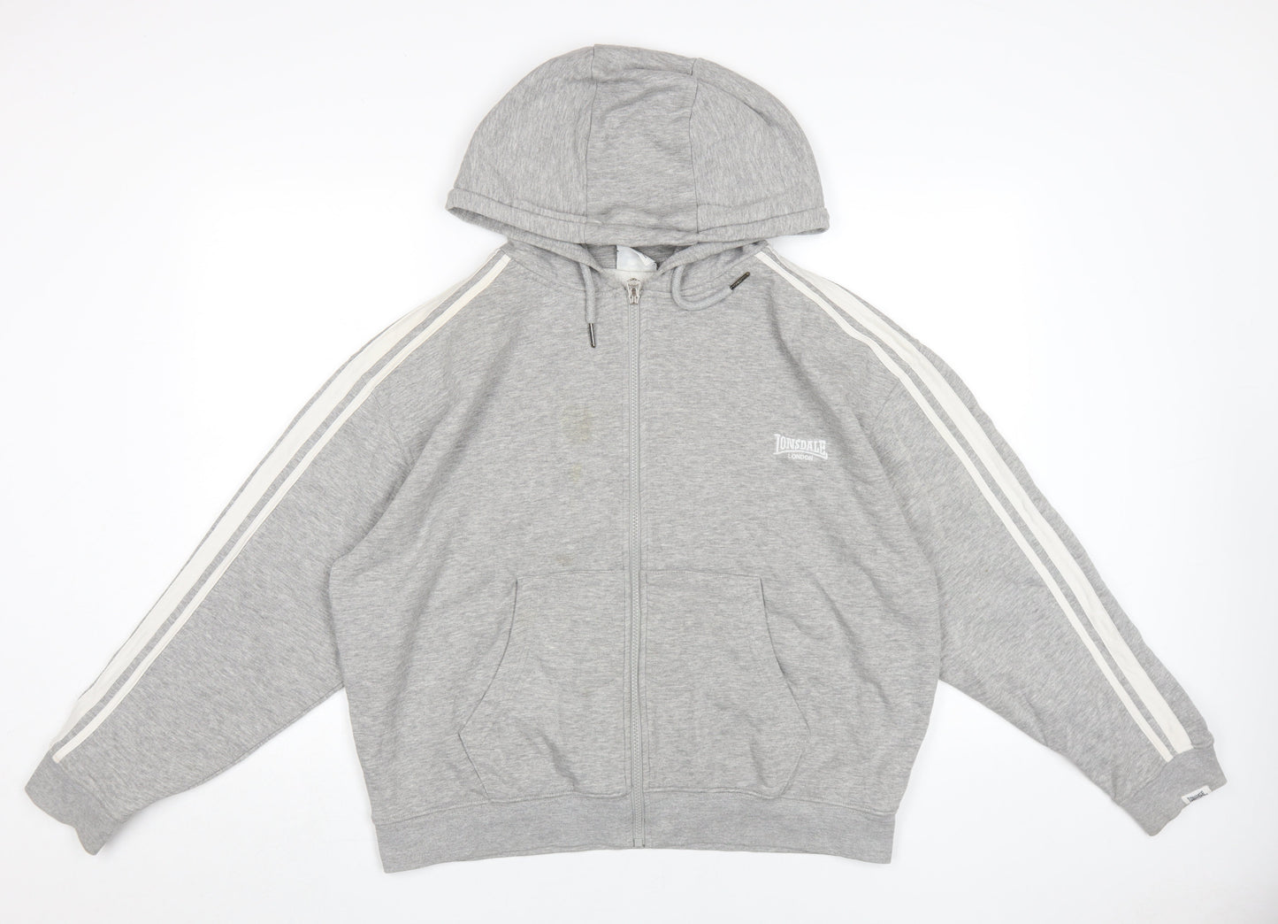 Lonsdale Women's Grey Full Zip Hoodie Size 12
