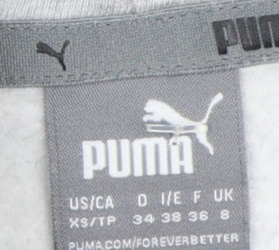 PUMA Grey Unisex Adults Pullover Hoodie Size 8