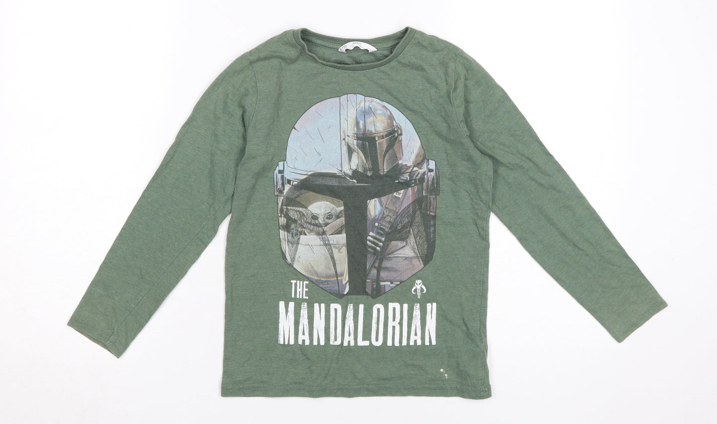 Star Wars Boys Green The Mandalorian Long Sleeve T-Shirt 7-8 Years
