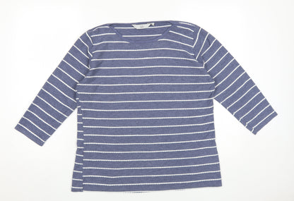Womens UK Size M Isle Blue Basic T-Shirt