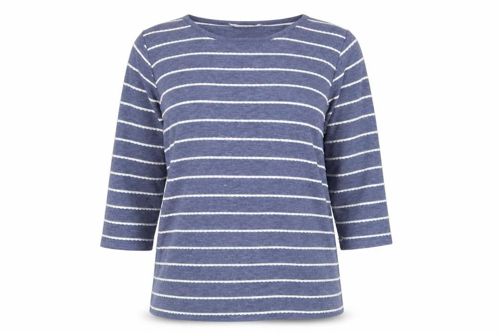 Womens UK Size M Isle Blue Basic T-Shirt