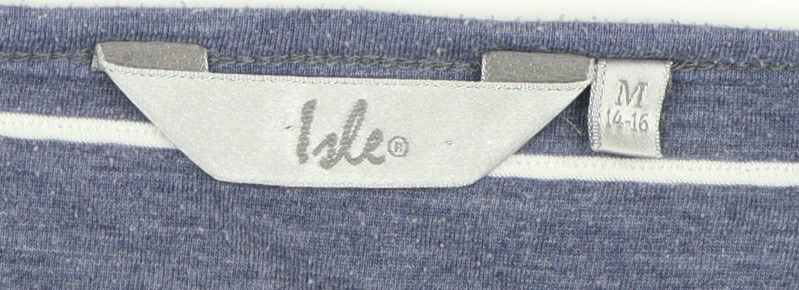 Womens UK Size M Isle Blue Basic T-Shirt