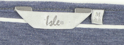 Womens UK Size M Isle Blue Basic T-Shirt
