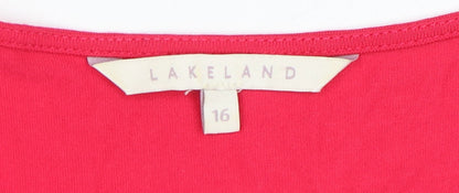 Womens UK Size 16 Lakeland Red Basic T-Shirt