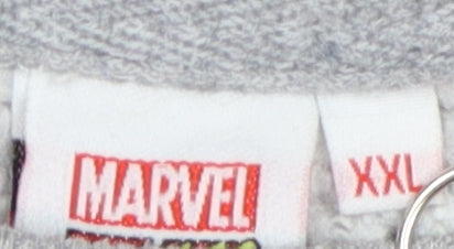 Unisex Adults UK Size 2XL Marvel Grey Pullover Sweatshirt