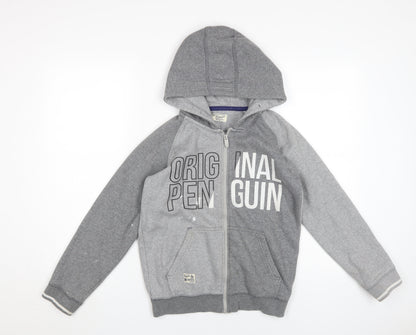 Original Penguin Boys Grey Full Zip Hoodie 12-13 Years