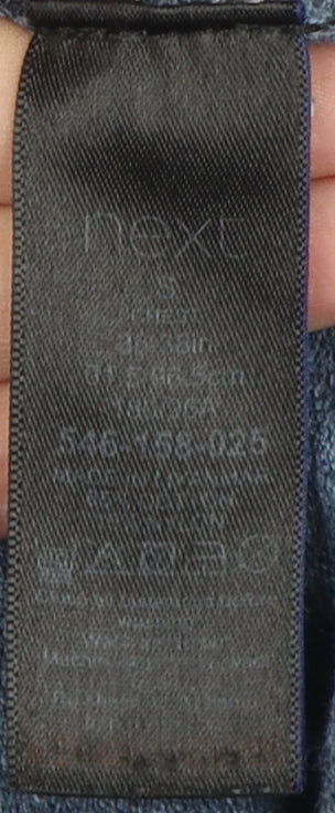 Next Men's Blue Long Sleeve Polo, Size L, Cotton Blend