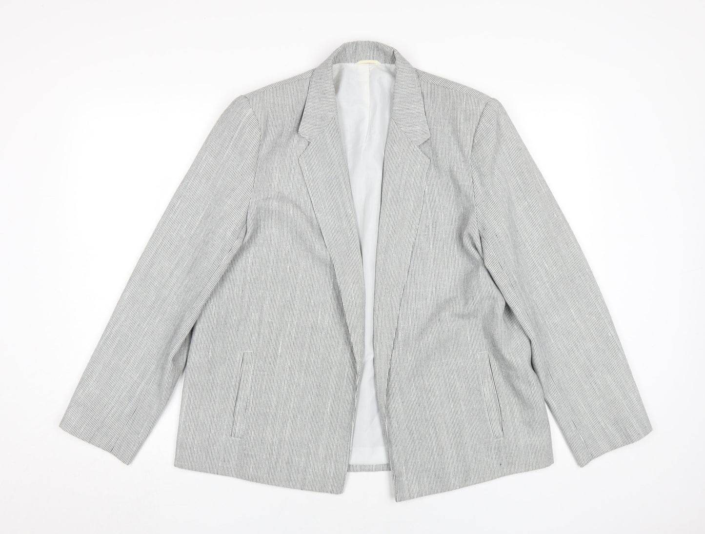 St Michael Women's Grey Blazer Size 14 - Classic Vintage