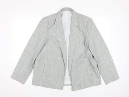 St Michael Women's Grey Blazer Size 14 - Classic Vintage