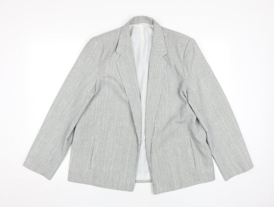 St Michael Women's Grey Blazer Size 14 - Classic Vintage