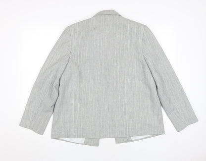 St Michael Women's Grey Blazer Size 14 - Classic Vintage