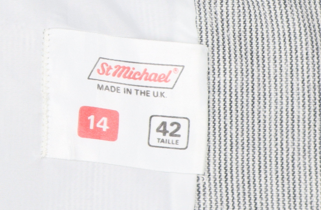 St Michael Women's Grey Blazer Size 14 - Classic Vintage