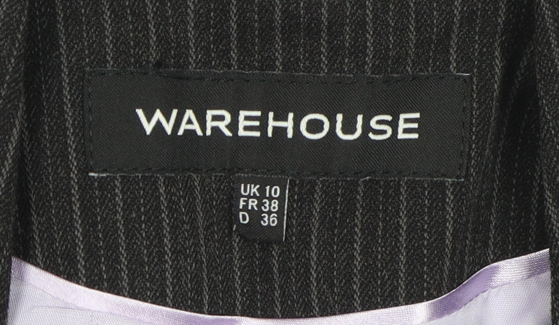 Warehouse Women's Black Pinstripe Jacket Size 10