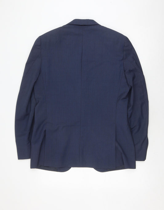 Mens UK Size 40 Massimo Dutti Regular Blue Suit Jacket