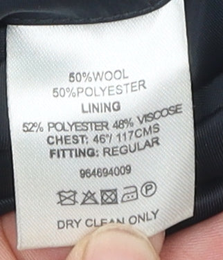 Mens UK Size 46 Savoy Taylors Guild Regular Black Suit Jacket