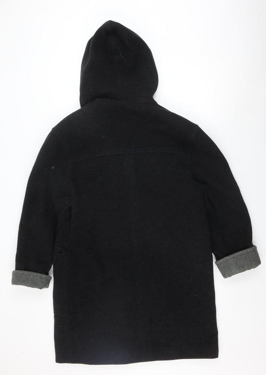 House of Fraser Women's Black Hooded Coat Size 10