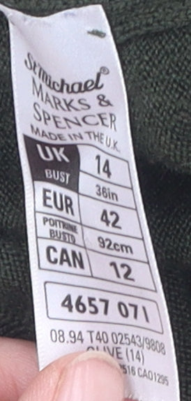 Womens UK Size 14 Marks and Spencer Green  T-Shirt