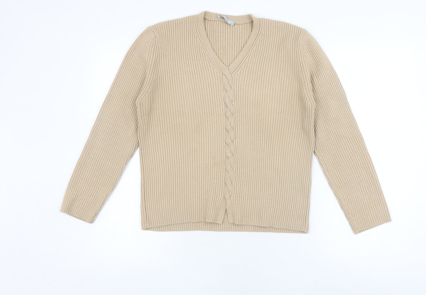 Womens UK Size L JFW Beige Cardigan Jumper