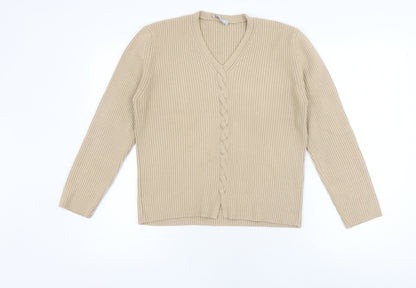 Womens UK Size L JFW Beige Cardigan Jumper