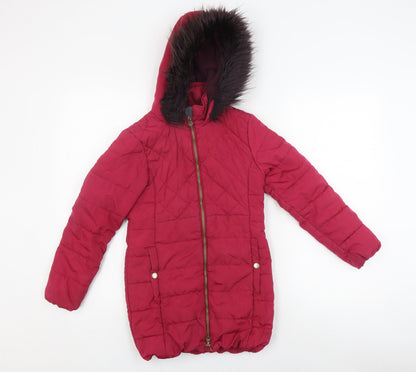 Regatta Girls Red Puffer Jacket - 9-10 Yrs Winter Coat