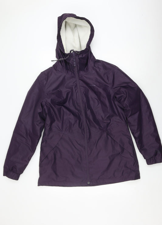 Decathlon Women's Purple Parka Jacket, Size 14, Winter Hooded