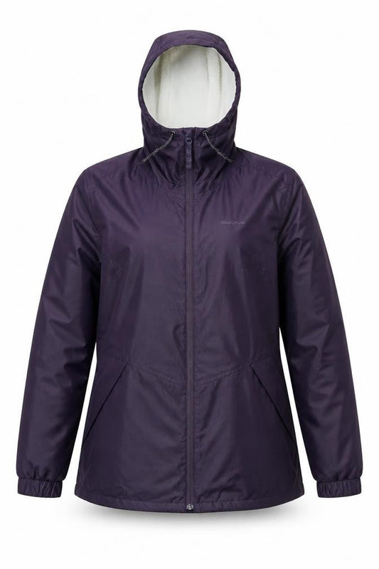 Decathlon Women's Purple Parka Jacket, Size 14, Winter Hooded