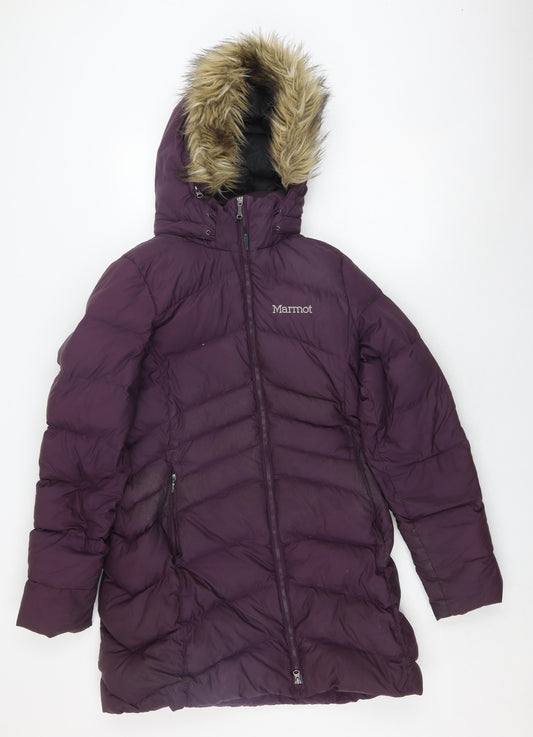 Marmot Women's Purple Puffer Jacket, Size M, Warm Winter Coat