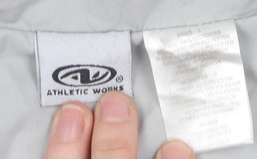 Athletic Works Men's Grey Windbreaker Jacket, Size L