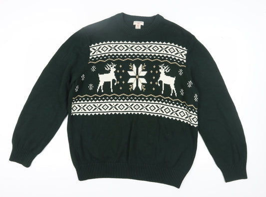 Dockers Men's Green XL Christmas Pullover Jumper