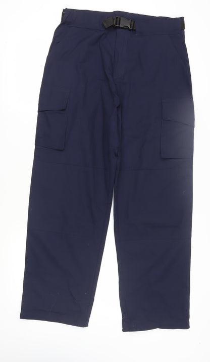 MOBB Men's Blue Cargo Trousers L, Adjustable Waist
