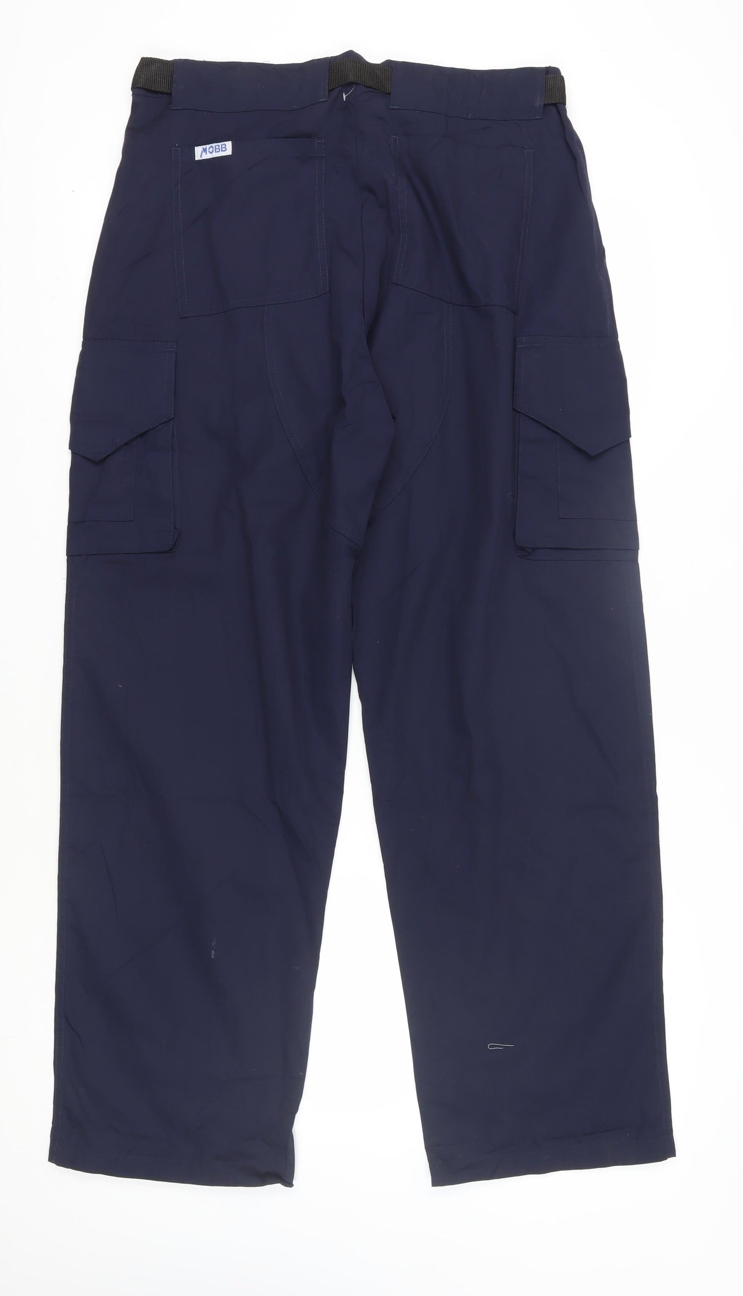 MOBB Men's Blue Cargo Trousers L, Adjustable Waist