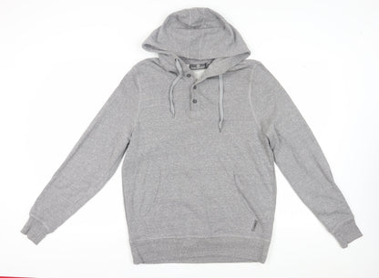 Free Country Men's Grey Henley Hoodie Size S