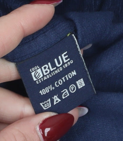 Cool Blue Men's Blue Button-Up Shirt Long Sleeve M