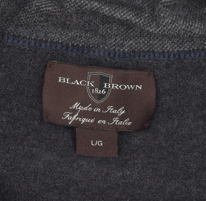 Black Brown 1826 Boys Black Pullover Jumper High Neck L