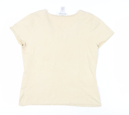 Rena Rowan Beige Women's L Silk Blend T-Shirt