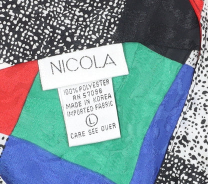 Womens UK Size L Nicola Multicoloured Basic T-Shirt