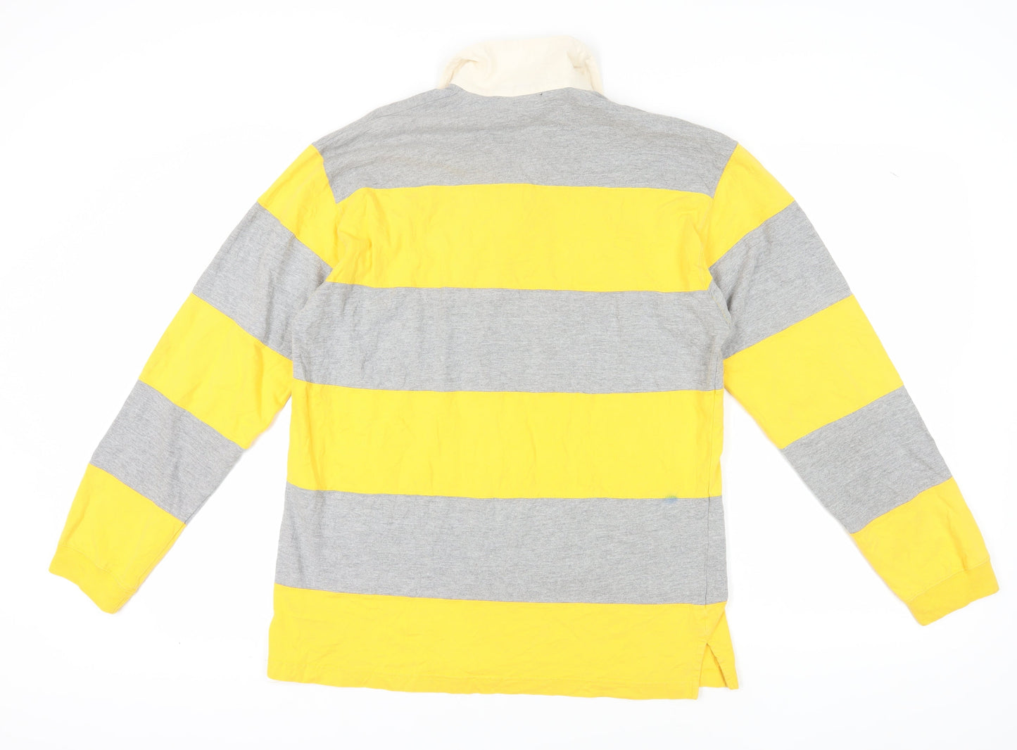 Faded Glory Men's Grey & Yellow Striped Polo M