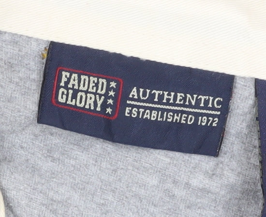 Faded Glory Men's Grey & Yellow Striped Polo M