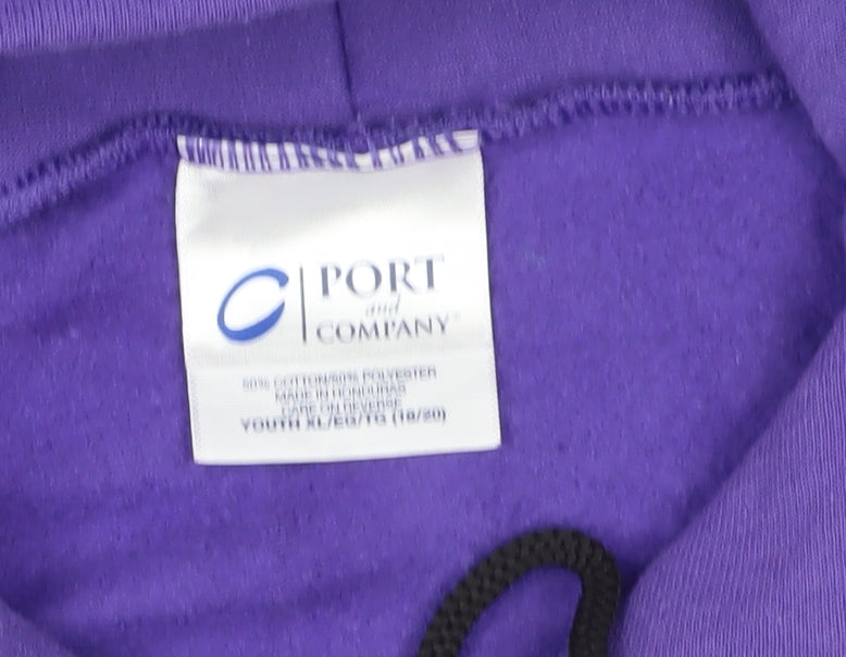 Port and Company Girls Purple Minnie Mouse Hoodie L