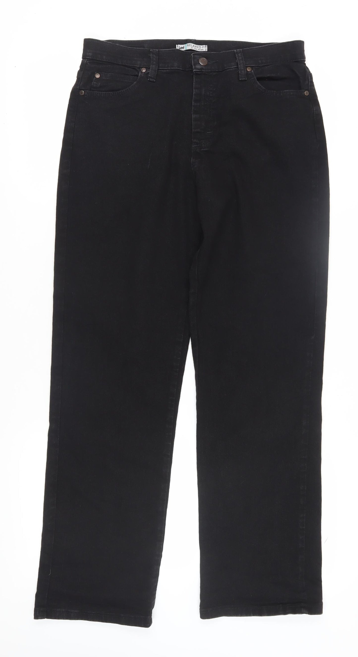 Lee Women's Black Straight Jeans Size 12 Relaxed