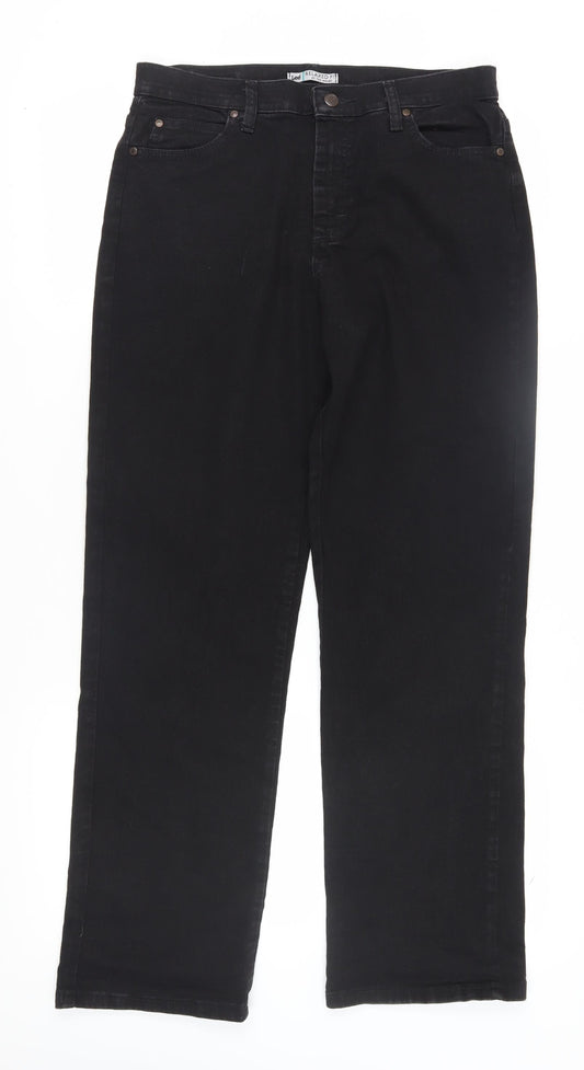Lee Women's Black Straight Jeans Size 12 Relaxed