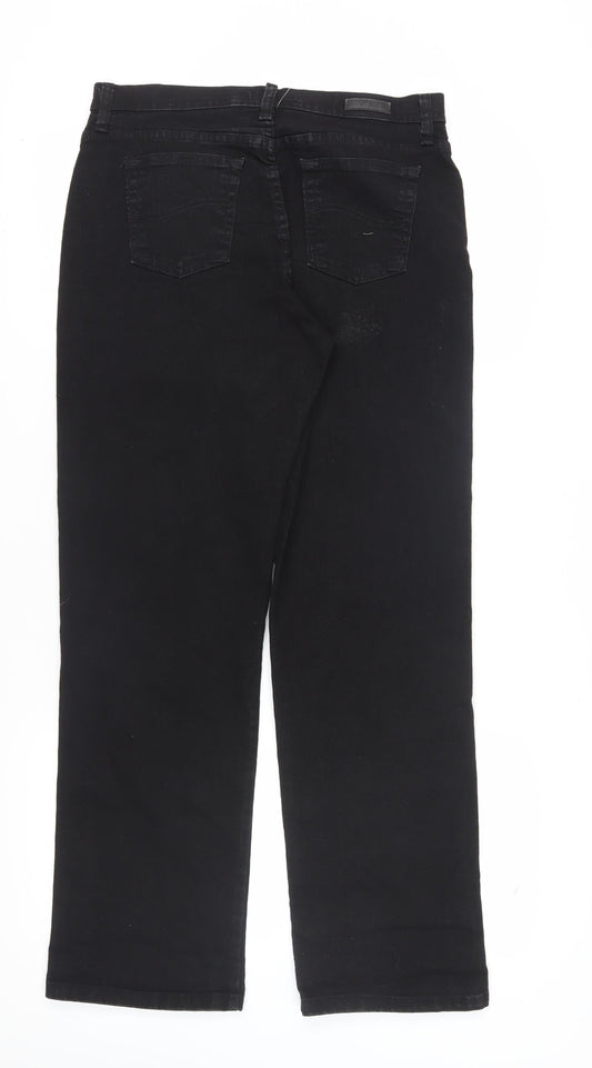 Lee Women's Black Straight Jeans Size 12 Relaxed