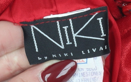 Niki Livas Red Sheath Dress, Party, Size 10
