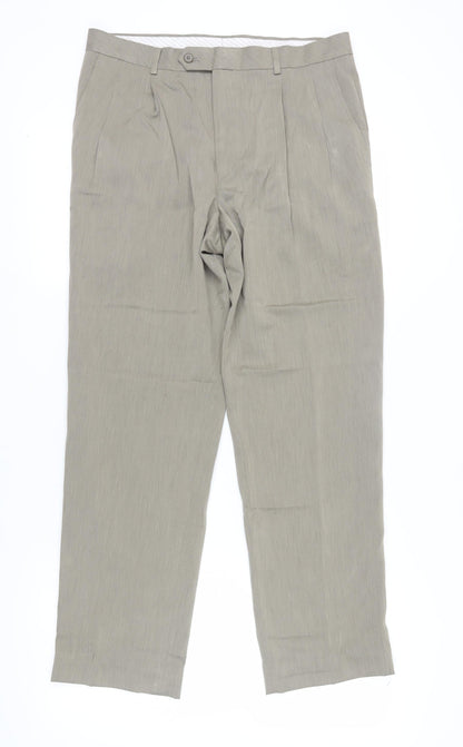 Stafford Grey Men's Dress Pants Size 34, Straight Leg