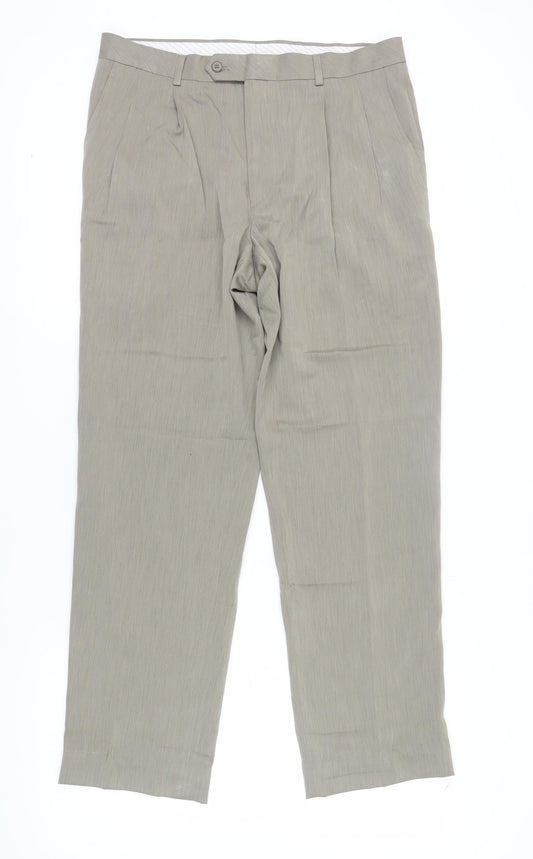 Stafford Grey Men's Dress Pants Size 34, Straight Leg