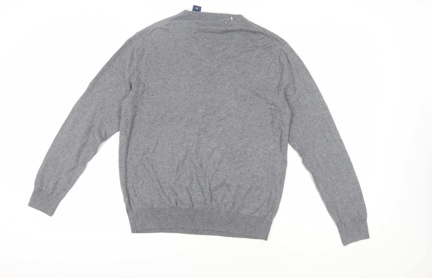 Chaps Men's Grey Cotton V-Neck Pullover Jumper