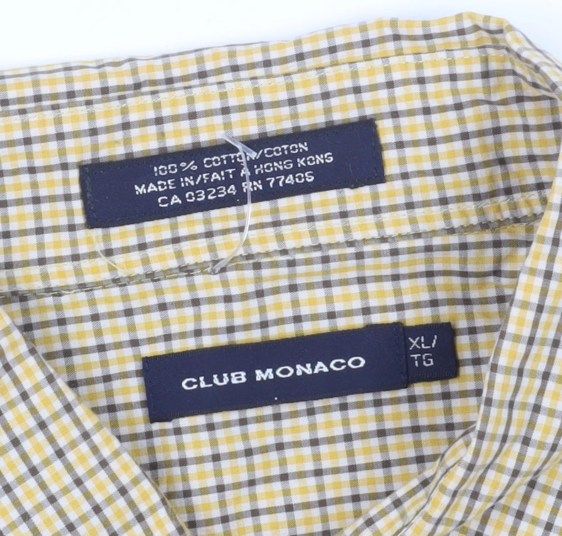 Club Monaco Men's Multicoloured Check Shirt XL