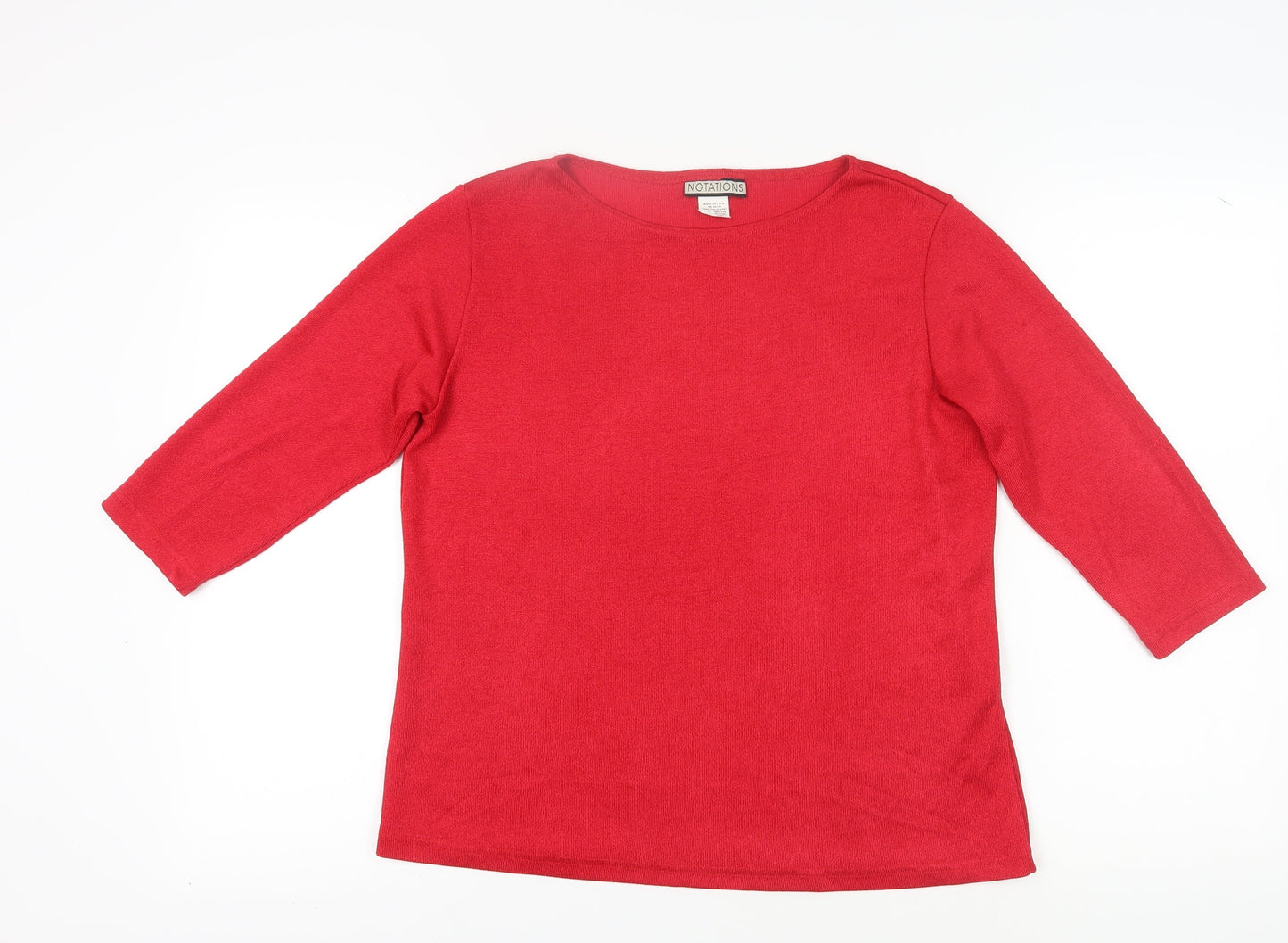Womens UK Size M Notations Red Basic Blouse