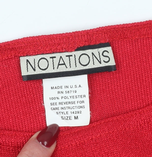 Womens UK Size M Notations Red Basic Blouse