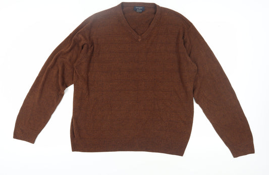 Dockers Men's Brown Pullover V-Neck Jumper XL